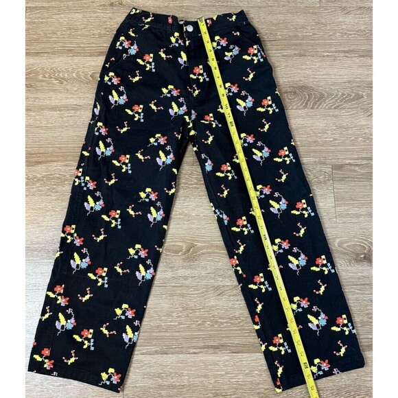 OBEY Womens  Pants Trousers Size 27 black casual Floral Relaxed Skater - Picture 5 of 12